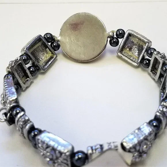 Last one! Pewter stretch BRACELET Sparkle NEW - Picture 4 of 10